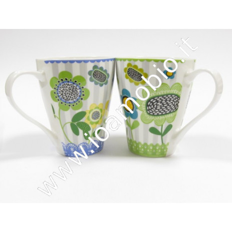 Tazza mug ceramica decori fiori