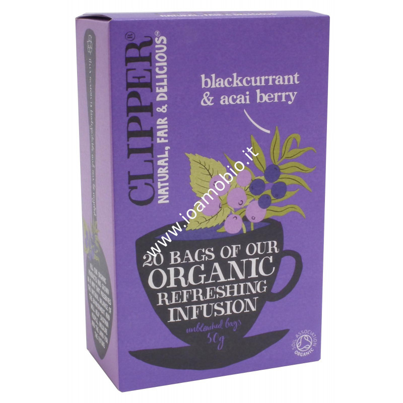 Clipper infuso ribes nero e acai bio 20 filtri 50g Clipper infuso ribes nero e acai bio 20 filtri 50g
