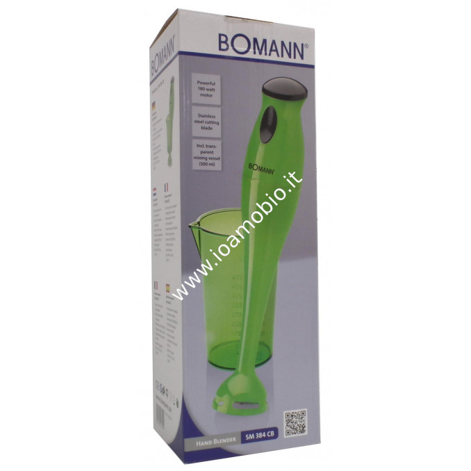 Bomann - Frullatore ad Immersione Verde con bicchiere Mixer Lame