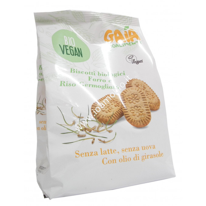 Biscotti al Farro e Riso Germogliato 300g - Biologici e Vegan