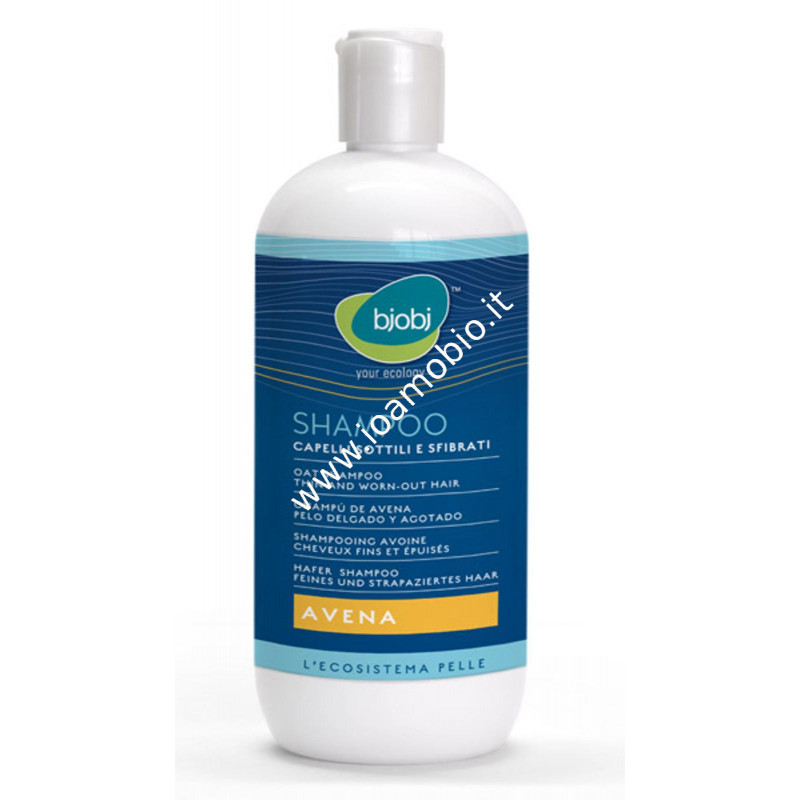 Bjobj - Shampoo Avena 500ml - Detergenza per capelli secchi e sfibrati