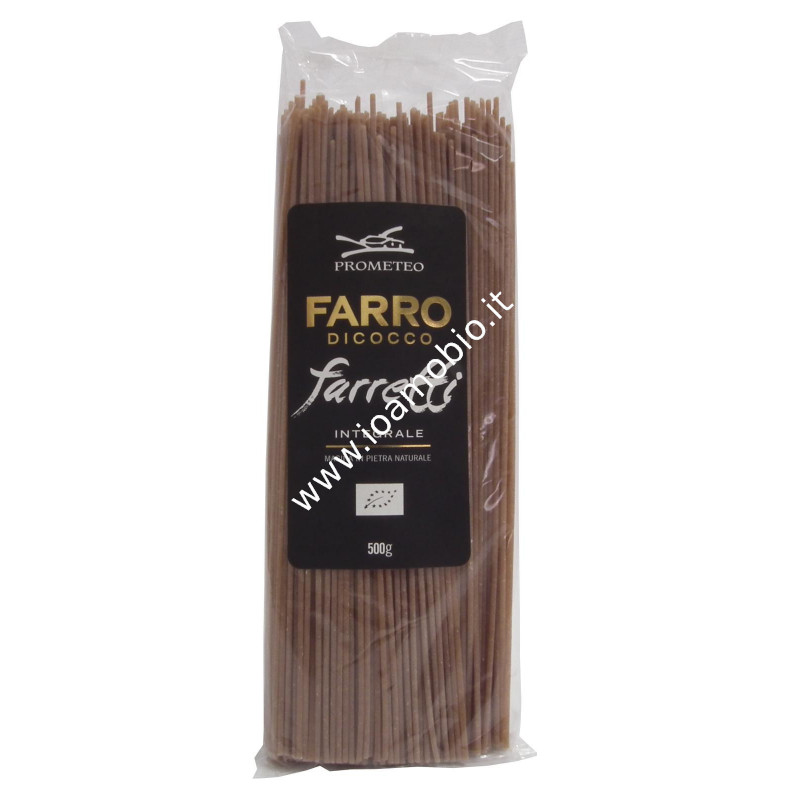 Farretti Spaghetti Integrali di Farro Dicocco 500g - Pasta Biologica Prometeo