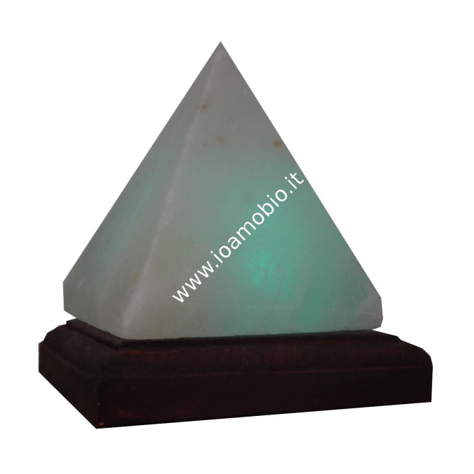 Lampada USB ai Cristalli di Sale - Forma  Piramide Multicolore -  h.10cm