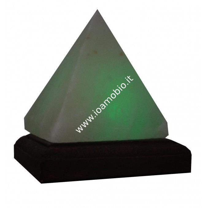 Lampada USB ai Cristalli di Sale - Forma  Piramide Multicolore -  h.10cm