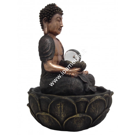 Fontana zen da interno con Buddha e Fior di Loto