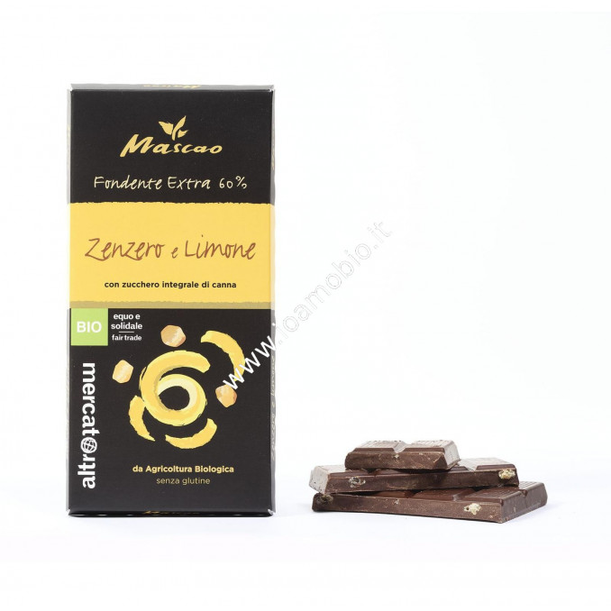 Mascao - Cioccolato Fondente Zenzero e Limone 100g - Bio Altromercato