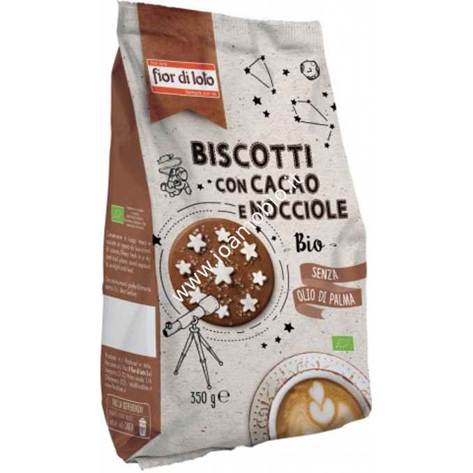 Biscotti con Cacao e Nocciole 350g - Biologici Senza Olio di Palma