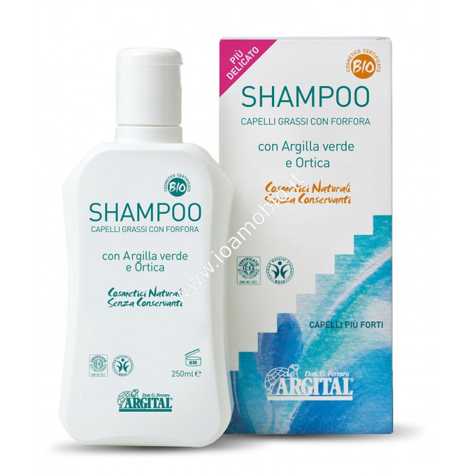 Shampoo Capelli Grassi o con Forfora 250ml - Argital con argilla verde e ortica