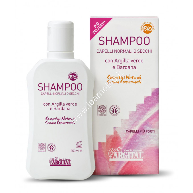 Shampoo Capelli Normali o Secchi 250ml - Argital con argilla verde e bardana