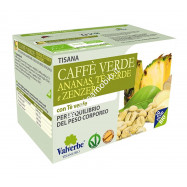 Caffè verde, ananas, tè verde, zenzero 20 filtri - Valverbe Tisana biologica