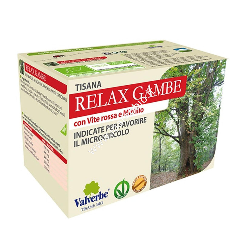 Relax Gambe 20 filtri - Valverbe Tisana biologica - Favorisce il microcircolo