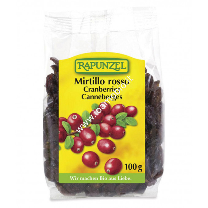 Mirtilli Rossi 100g - Cranberries Secchi  Biologici Antiossidanti - Rapunzel