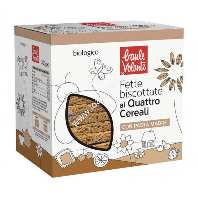 Fette Biscottate ai 4 Cereali Bio 300g - Baule Volante