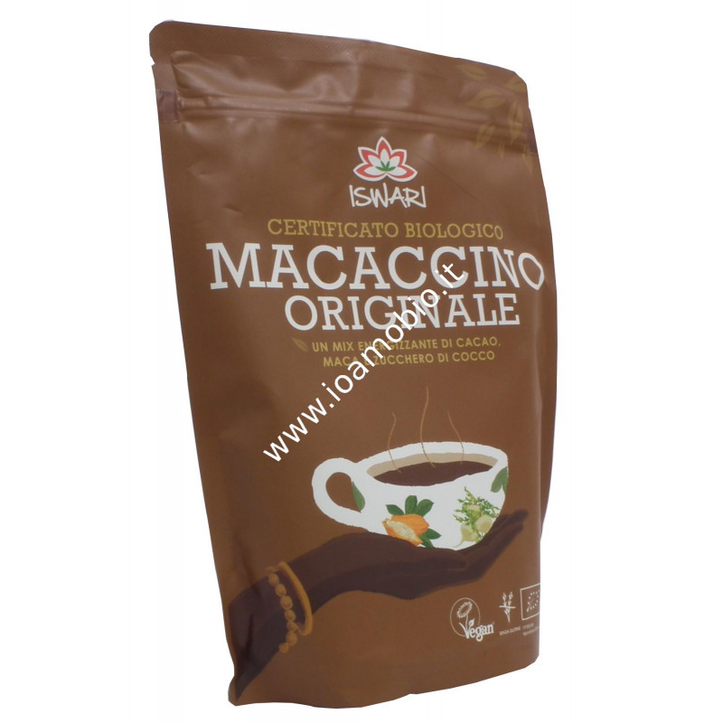Macaccino 250g - Mix Energizzante di Cacao, Maca e Zucchero di Cocco - Iswari