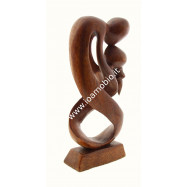 Statua Amorini a Spirale 20cm - In Legno Esotico Pregiato - Armonia e Amore