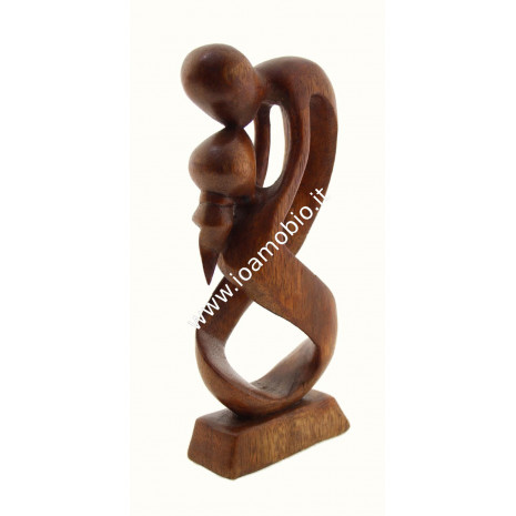 Statua Amorini a Spirale 20cm - In Legno Esotico Pregiato - Armonia e Amore