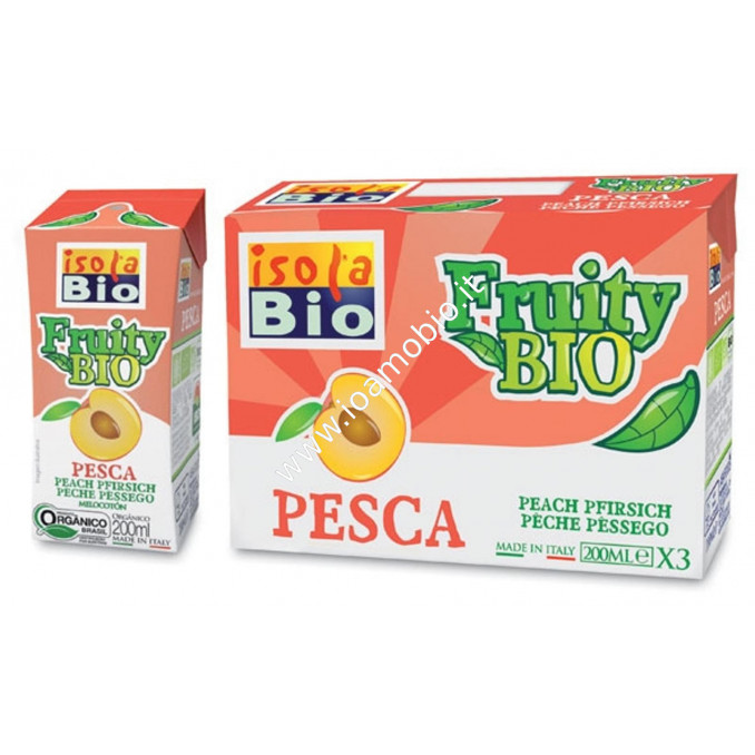 Fruity Bio -  Succo e Polpa di Pesca 3x200ml - Succo Frutta Biologico Isola Bio