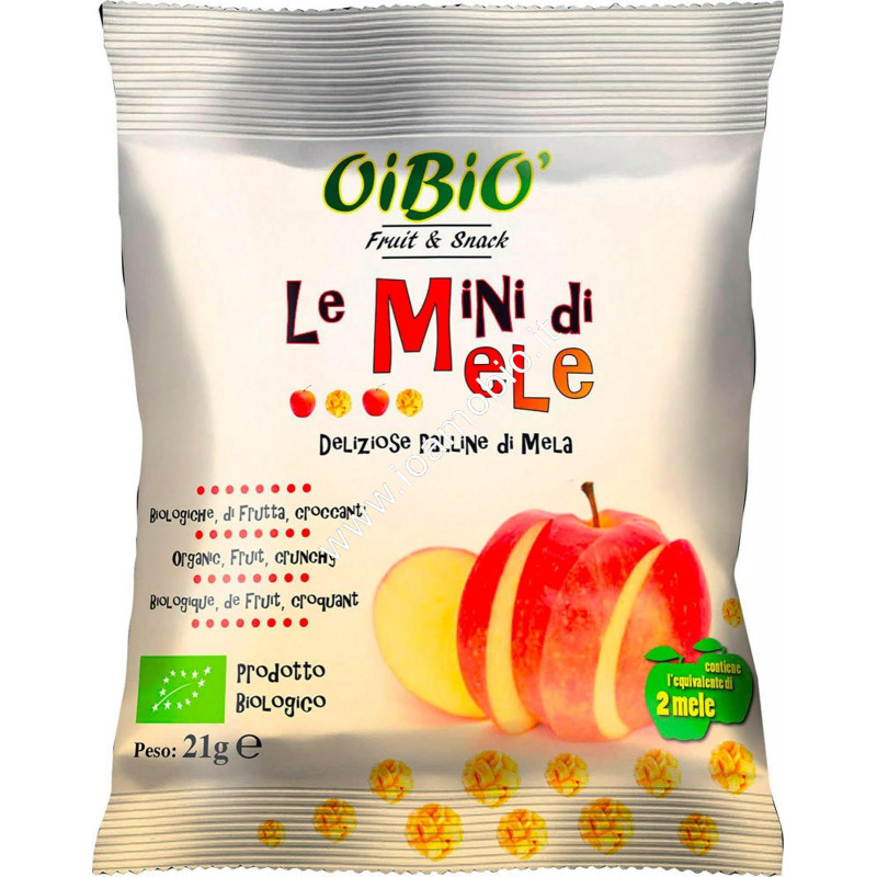 Mini di Mele Bio 21g - Palline Snack Croccanti di Frutta
