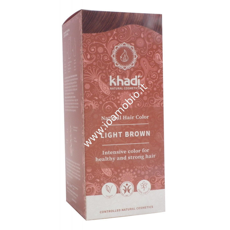 Khadi bio - Tinta vegetale capelli Castano chiaro 100g