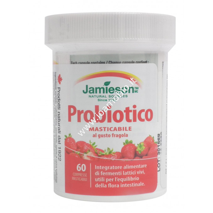 Jamieson Probiotico Masticabile 60 cpr - Equilibrio Flora batterica Intestinale