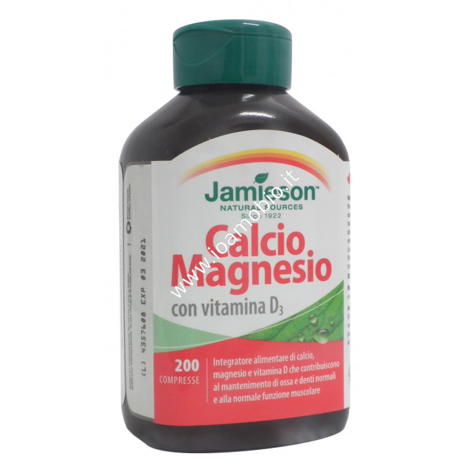 Jamieson Calcio Magnesio + Vitamina D 200cpr - Integratore Apparato Scheletrico
