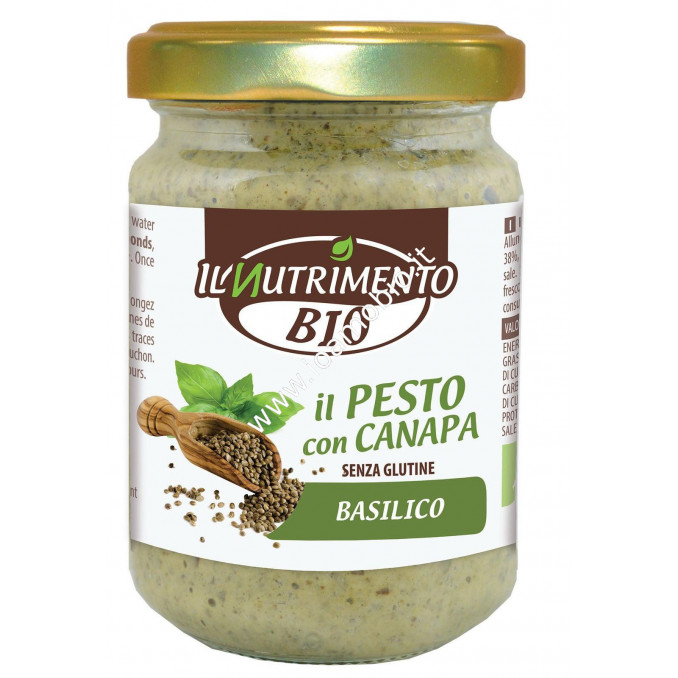 Pesto Canapa e Basilico Bio 130g - Condimento pasta, crostini, bruschette