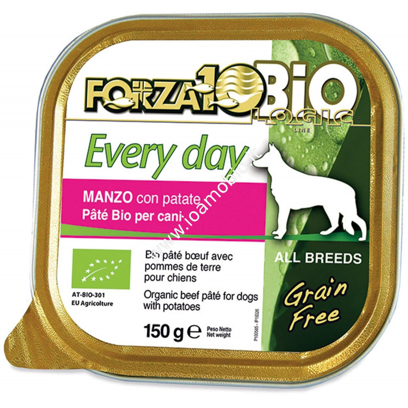 Patè al Manzo con Patate per Cani 150g - Cibo Biologico Forza10