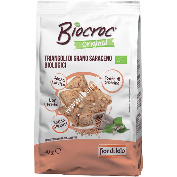 Biocroc Triangoli di Grano Saraceno 40g - Snack bio Senza Glutine