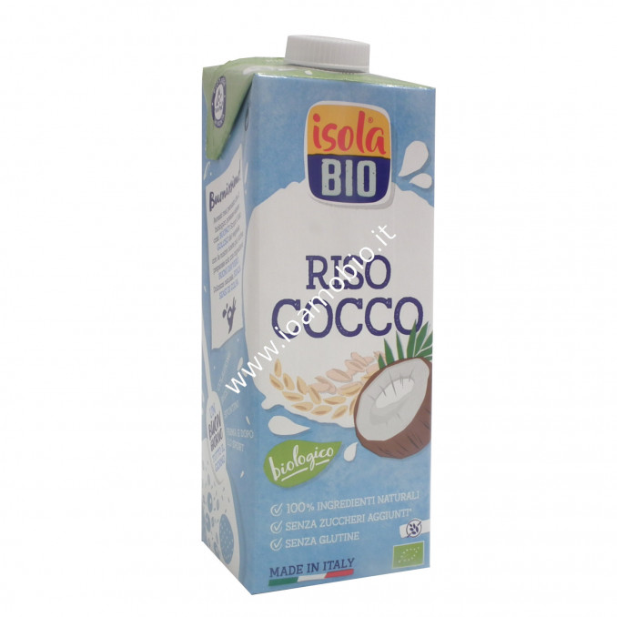 Riso Cocco Drink 1 lt - Bevanda Vegetale di Riso al Cocco - Isola Bio