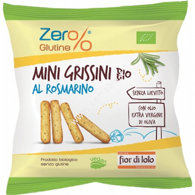 Minigriss al Rosmarino Bio Zero Glutine 30g - Mini Grissini Fior di Loto