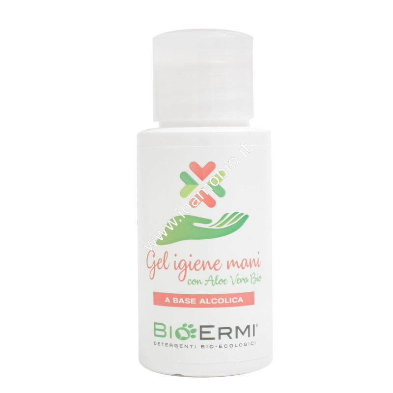 Gel Igiene Mani Bioermi 50ml - Igienizzante alcolico con Tea tree, Limone e Aloe