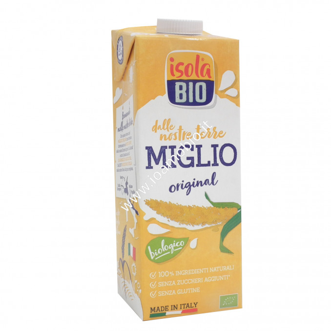 Miglio Drink Isola Bio 1lt - Bevanda di Miglio - Latte Vegetale Biologico
