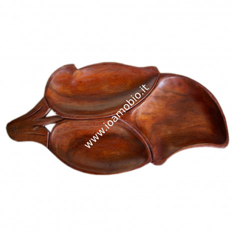 Vassoio Foglia in Sheesham...