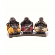Buddha Cinese Trio - non vedo, non sento, non parlo - in resina dipinta a mano