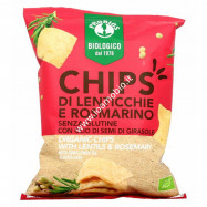 Chips di Lenticchie e Rosmarino Bio 40g - Snack di Legumi Senza Glutine