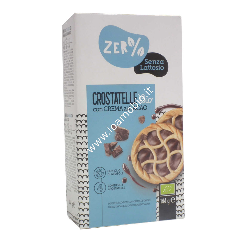 Crostatelle al Cacao Bio senza lattosio 4x36g - Merendina Zer%lattosio