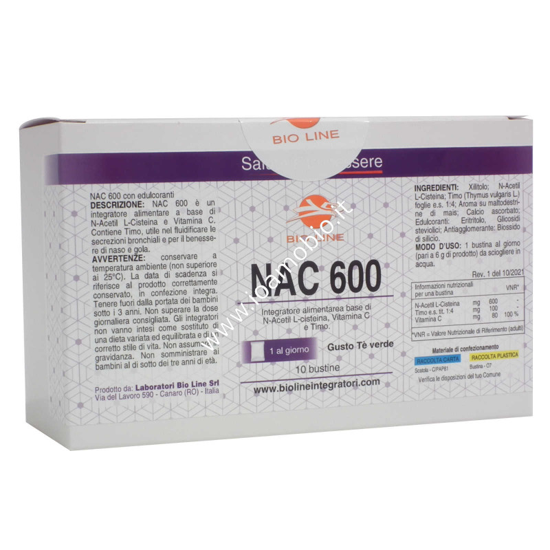 NAC 600 - Integratore di N-Acetil Cisteina in polvere