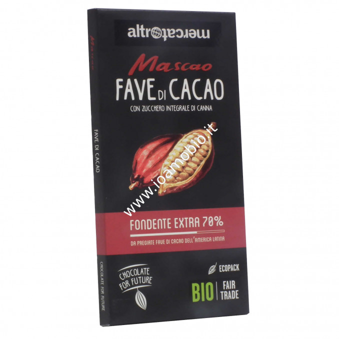 Mascao - Cioccolato Fondente Extra con Fave di Cacao 80g - Bio Altromercato