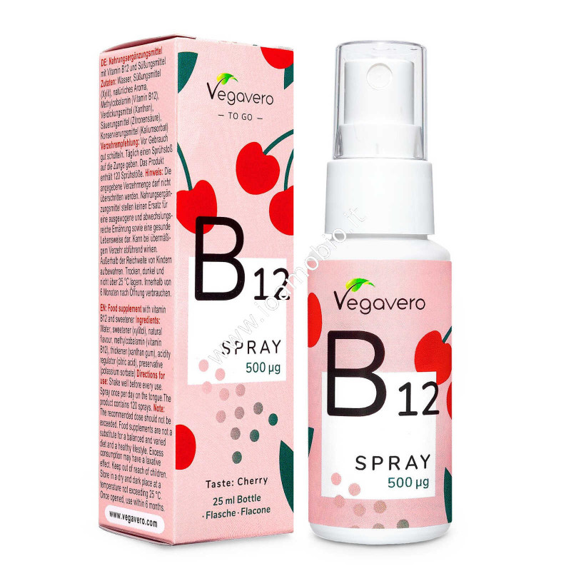 Vitamina B12 Spray Vegavero 25ml - Gusto Ciliegia