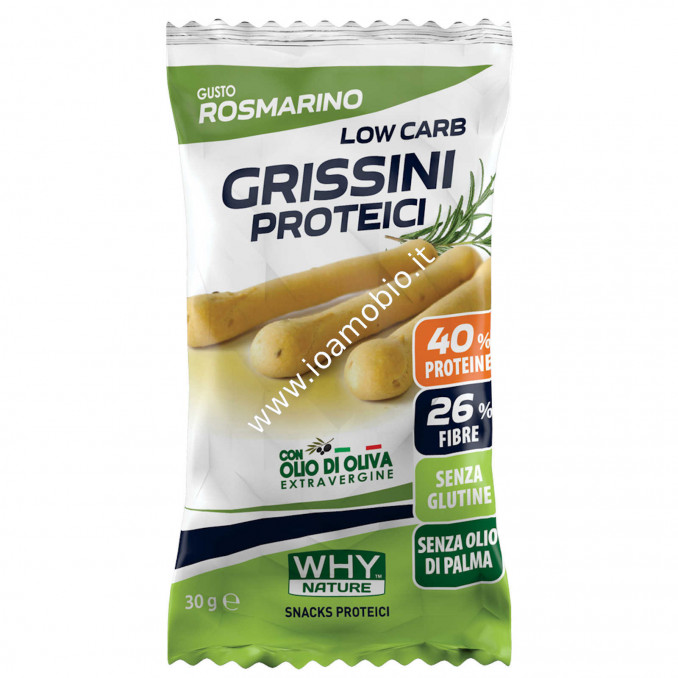 Grissini Proteici low carb gusto Rosmarino 30g - Why Nature