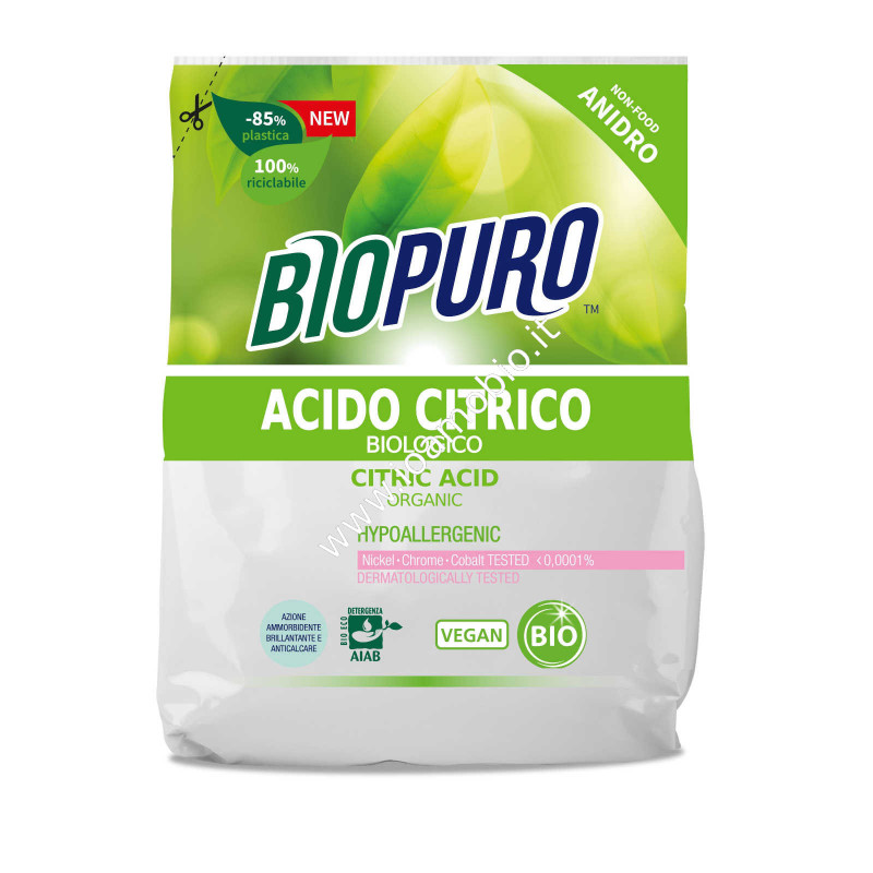 Acido Citrico Anidro 450g - Anticalcare, ammorbidente, brillantante Bio Puro
