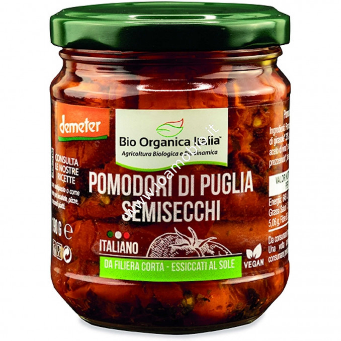 Pomodori semisecchi di Puglia sott'olio EVO Bio 190g