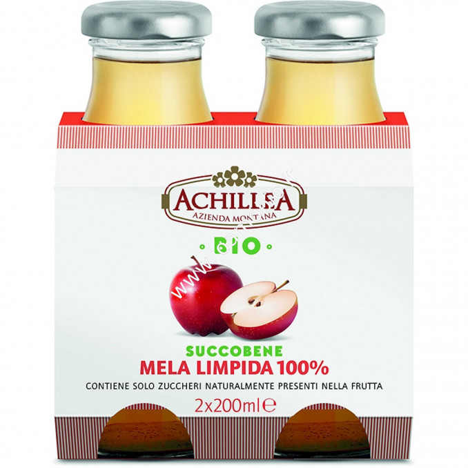 Succo puro limpido di Mela 2x200ml - Succo di Frutta Biologico Achillea