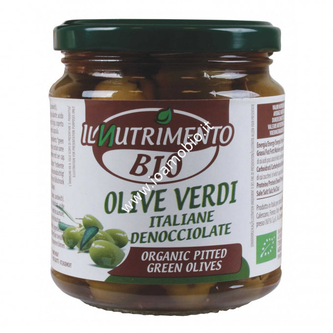 Olive Italiane Verdi in Salamoia Denocciolate 280g - Biologiche