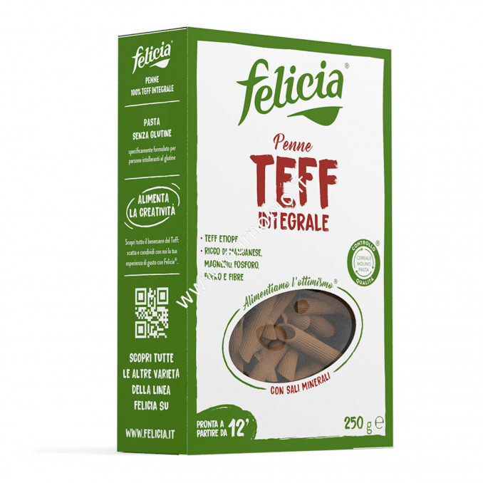 Penne di Teff integrale 250g - Pasta Biologica Senza Glutine Free Felicia