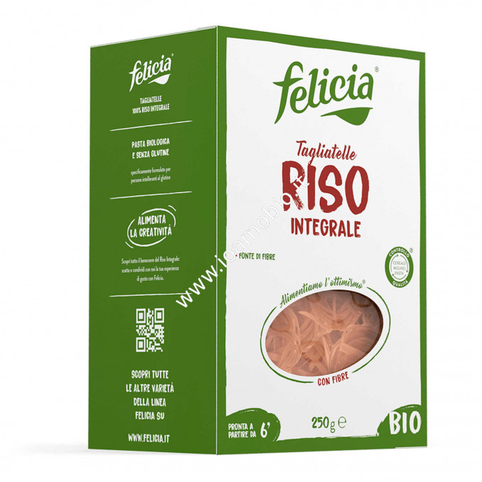 Tagliatelle di Riso Integrale 250g - Pasta Biologica Senza Glutine Free Felicia