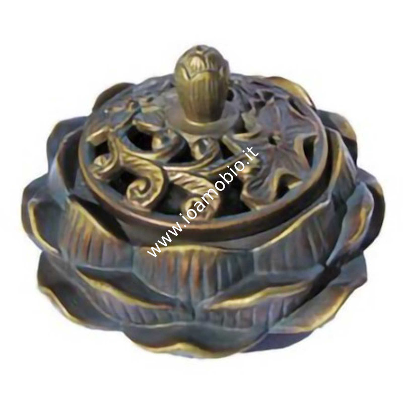 Brucia Incenso Lotus in Ceramica - per bastoncini, resine e coni