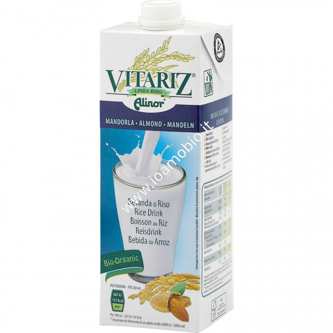 Bevanda di Riso alle Mandorle Vitariz 1 Lt - Latte Vegetale biologico Alinor