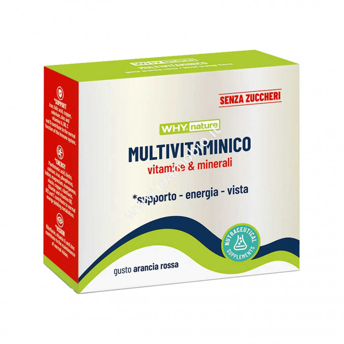 Why Nature Multivitaminico - Vitamine e Minerali gusto Arancia - 10 bustine