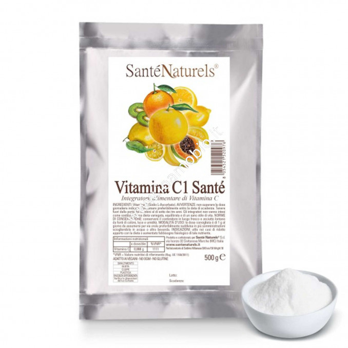 Vitamina C - Ascorbato di Sodio Purissimo in Polvere 500g - Santè Naturels